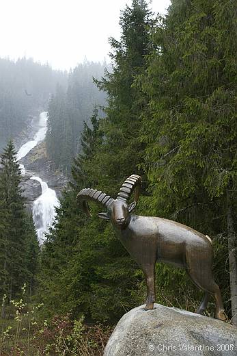 Bronze sculpture at Krimml waterfall, Austria