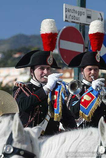 Carbinieri mounted band, Sanremo flower festival - Sunday